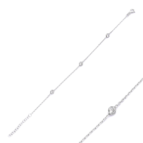 Elegant Zircon Beaded Silver Sterling Bracelet Wholesale Handcrafted Jewelry