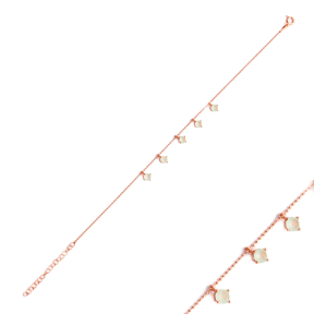 Minimalist Silver Sterling Pink Quartz Charm Bracelet Wholesale Handcrafted Jewelry
