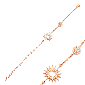 Minimalist Silver Sterling Sun Charm Bracelet Wholesale Handcrafted Jewelry