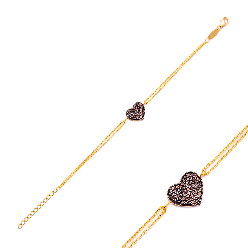 Tiny Heart Charm Bracelet Wholesale Handmade 925 Sterling Silver Jewelry