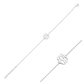 Delicate Flower Charm Bracelet Wholesale 925 Sterling Silver Jewelry