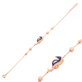 Enamel Seahorse Design Bracelet Wholesale 925 Sterling Silver Jewelry