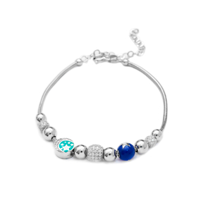 Enamel Star Charm Bracelet Wholesale 925 Sterling Silver Jewelry