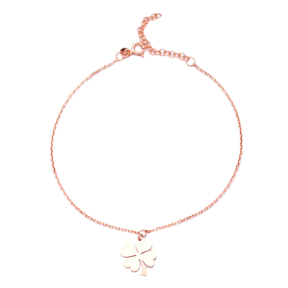 Silver Clover Anklet Wholesale Handmade Turkish Jewelry