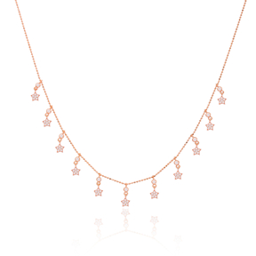 Minimalist CZ Star Charm Jewelry Wholesale Handmade 925 Silver Sterling Necklace