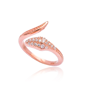 Snake Design CZ Stone Wholesale 925 Sterling Silver Jewelry Ring