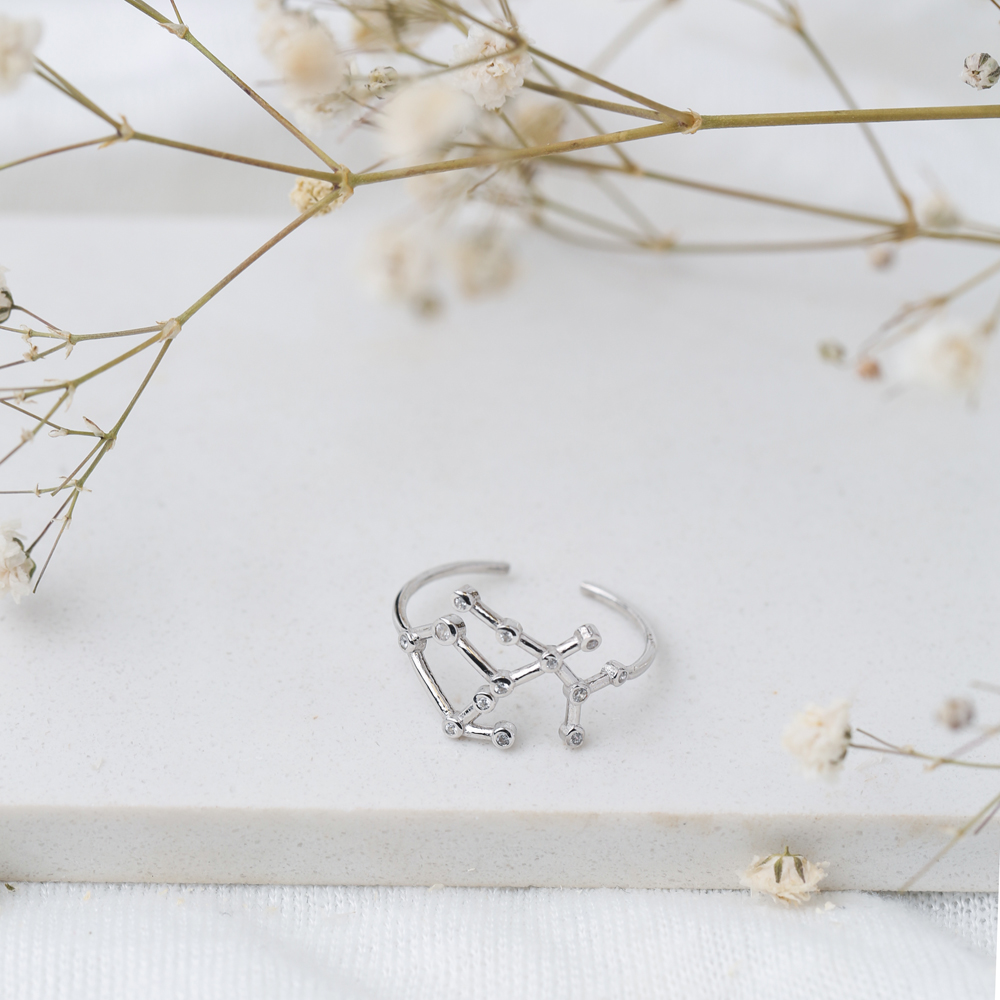 Sagittarius Elegant Zodiac Astrology Sign Ring 925 Sterling Silver Jewelry