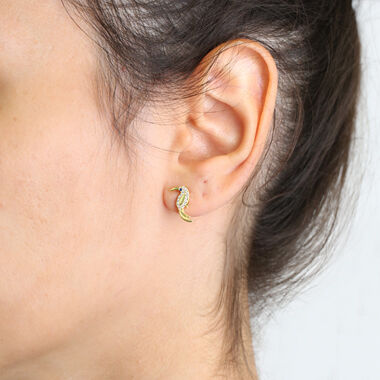 Parrot Design Stud Earring Turkish Wholesale Handmade 925 Sterling Silver Jewelry