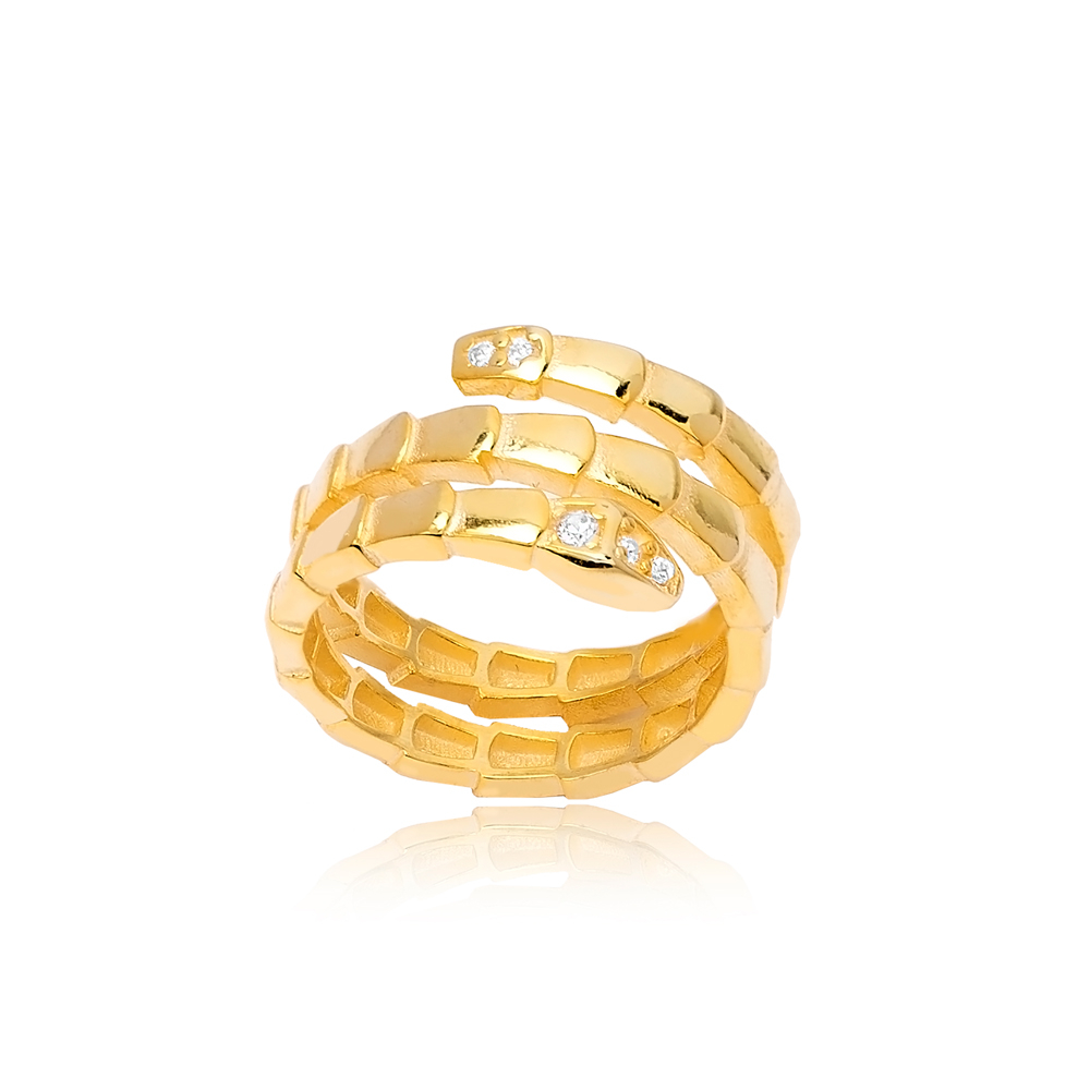 Snake Shape Design  Ring Turkish Handmade Wholesale 925 Silver Sterling Jewelry
