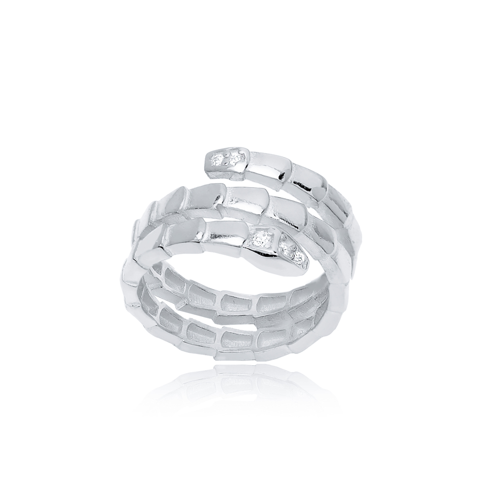 Snake Shape Design  Ring Turkish Handmade Wholesale 925 Silver Sterling Jewelry