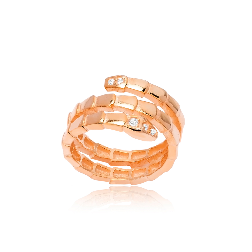 Snake Shape Design  Ring Turkish Handmade Wholesale 925 Silver Sterling Jewelry