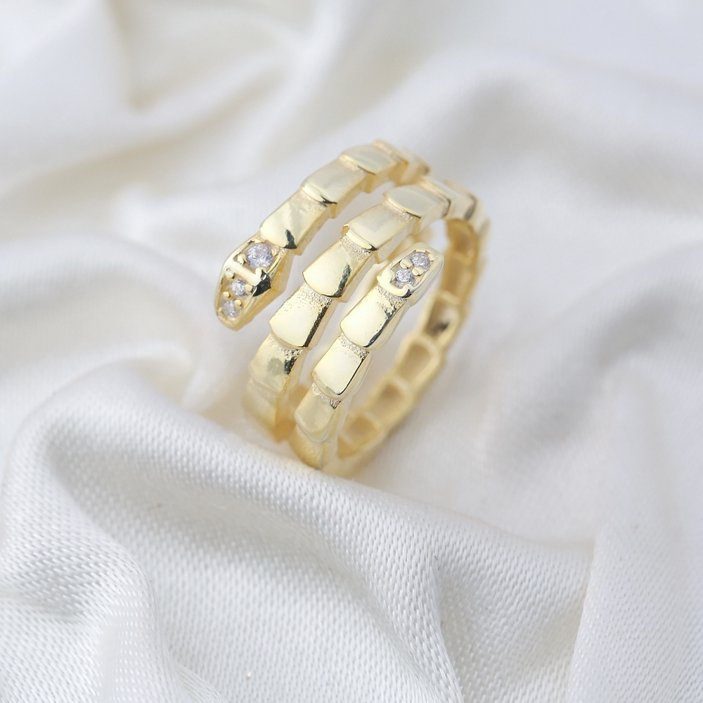 Snake Shape Design  Ring Turkish Handmade Wholesale 925 Silver Sterling Jewelry