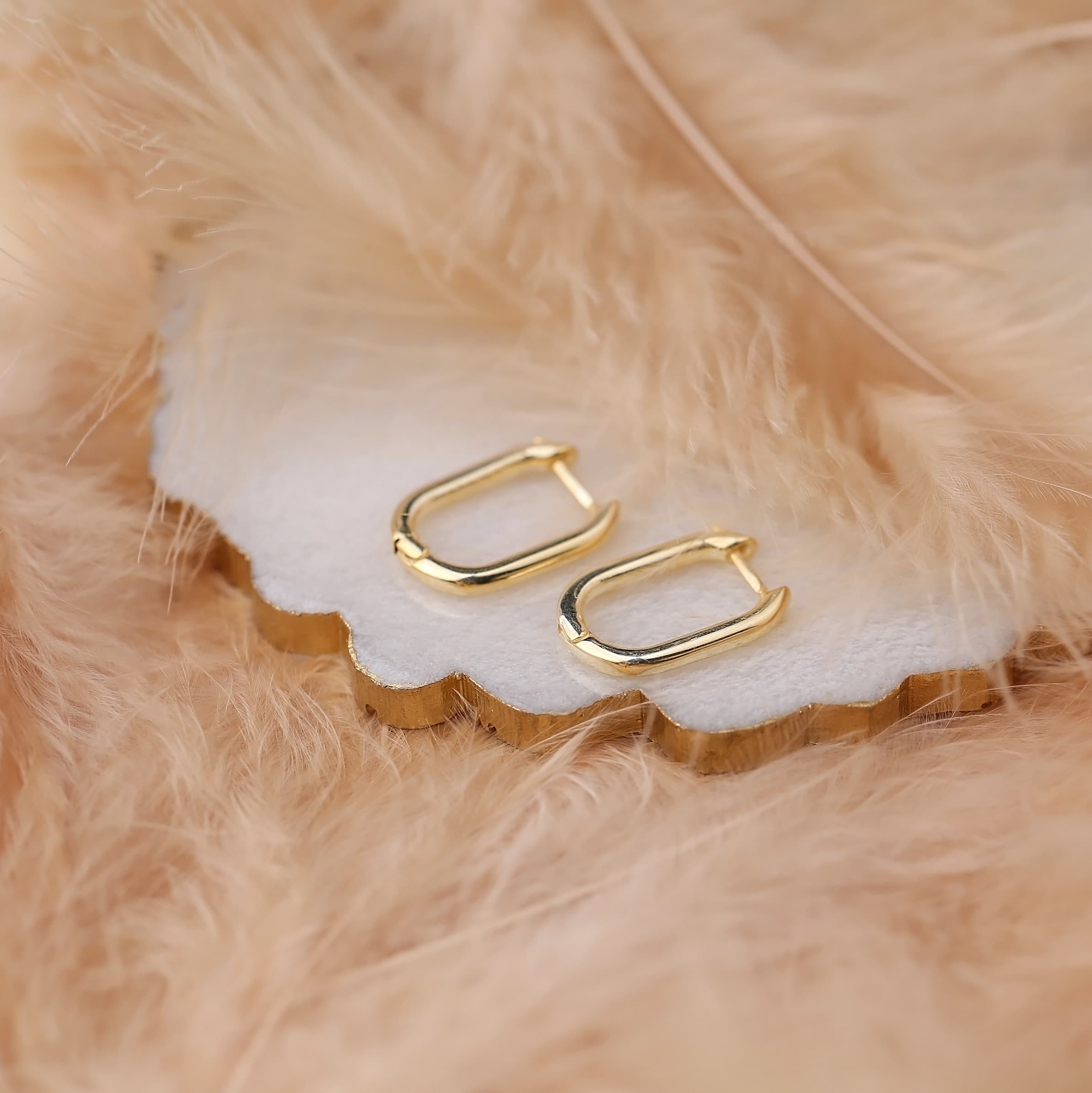 Silver Elegant Oval Hoop Earrings Wholesale Turkish Handmade 925 Sterling Silver Jewelry