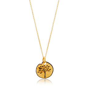 Silver 22K Gold Vintage Tree Of Life Design Medallion Pendant Wholesale Handcrafted Silver Jewelry