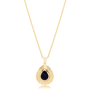Geometric Ornament Onyx Pendant Turkish Wholesale 925 Sterling Silver Jewelry