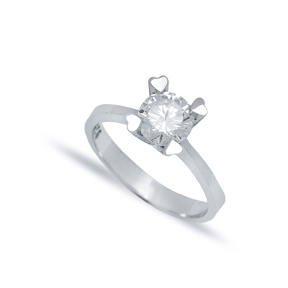 Four Heart Claw Solitaire Engagement Ring Wholesale Turkish 925 Sterling Silver Jewelry