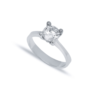Four Claw Classic Solitaire Engagement Ring Wholesale Turkish 925 Sterling Silver Jewelry
