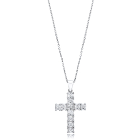 Cross Princess Cut Design Pendant Turkish Wholesale Handmade 925 Sterling Silver Jewelry