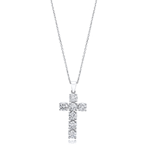 Cross  Elegant Round Cut Design Pendant Turkish Wholesale Handmade 925 Sterling Silver Jewelry