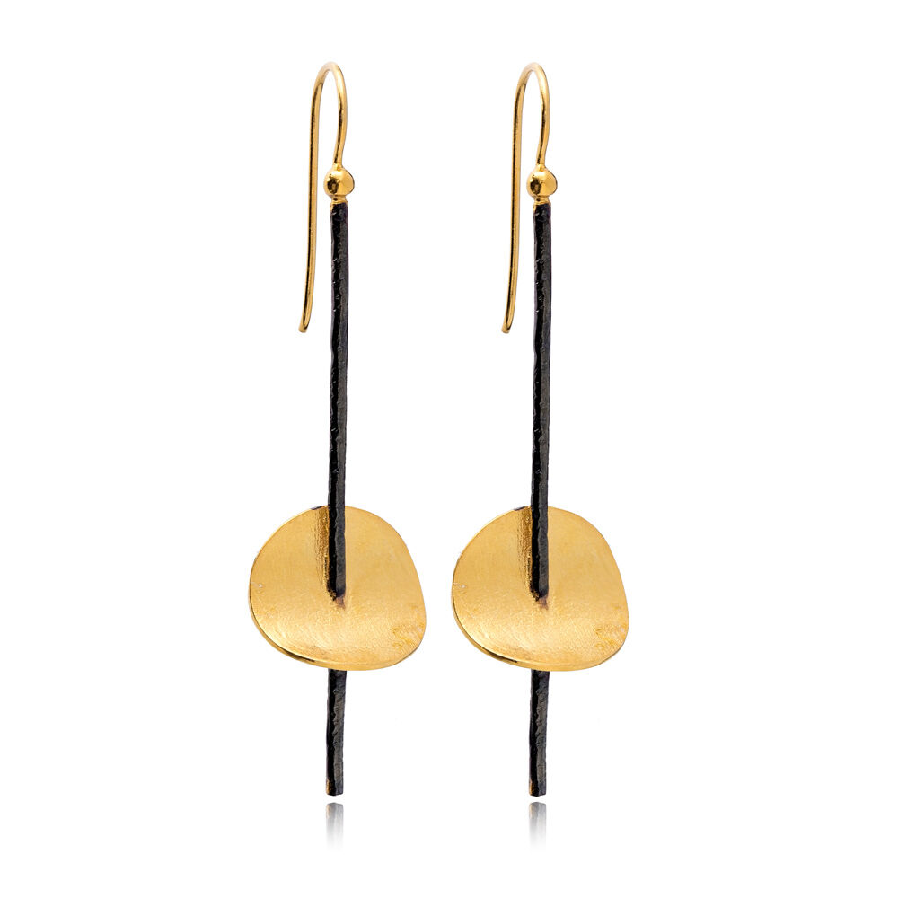 22k Gold Plated Original Stick Shape Vintage Earrings Wholesale 925 Sterling Silver Jewelry