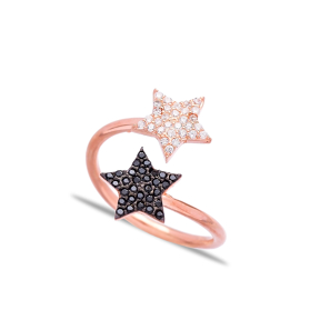 Double Side Star Wrap Ring Turkish Wholesale Handcrafted Silver Jewelry