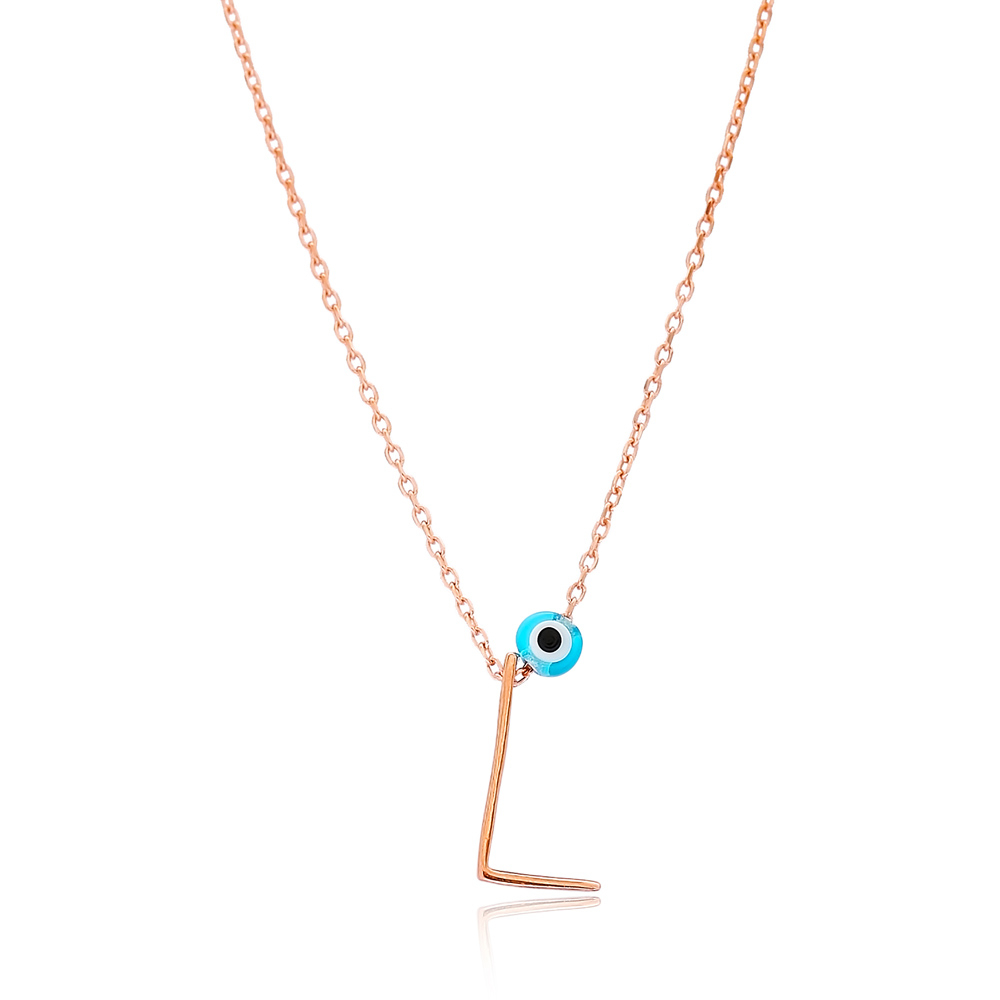 L Letter Design Pendant, Turkish Wholesale Handmade 925 Sterling Silver Alphabet Pendant