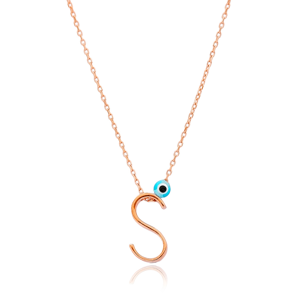 S Letter Design Pendant, Turkish Wholesale Handmade 925 Sterling Silver Alphabet Pendant
