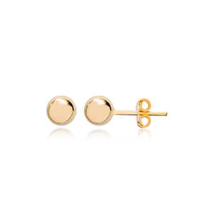 Shiny Ball Charm Stud Earring Turkish Wholesale 925 Sterling Silver