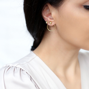 Trendy Hollow 2 in 1 Stud Earring Wholesale 925 Sterling Silver Jewelry