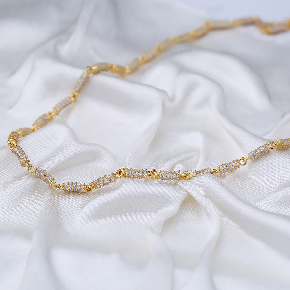 Zircon Charm Necklace Chain Turkish 925 Sterling Silver