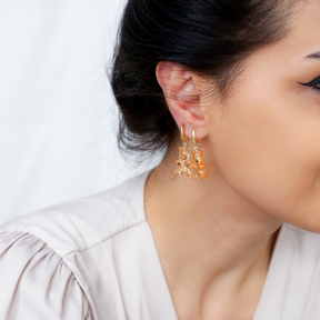 Orange Gummybear Dangle Earring Turkish 925 Sterling Silver Jewelry