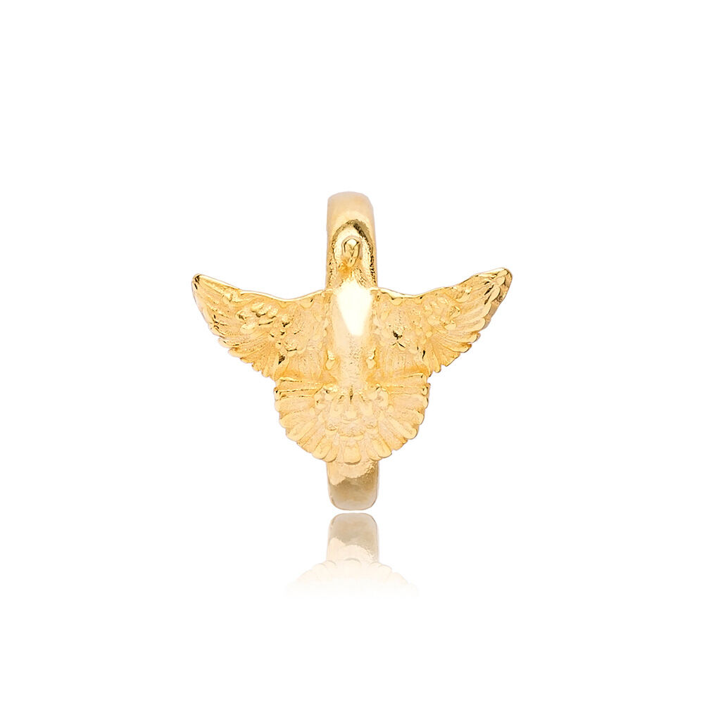 Bird Design Cartilage Single Earring Turkish 925 Silver Sterling Jewelry