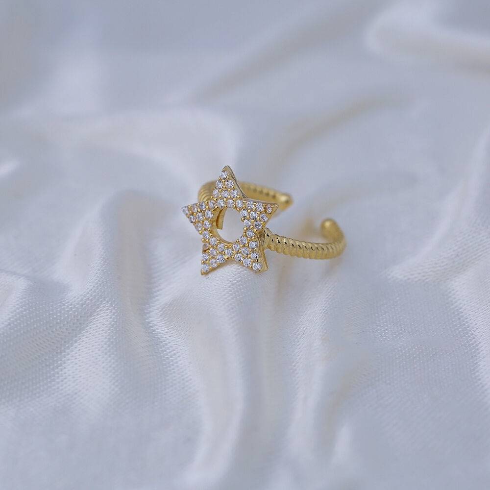 Star Design Unique Shape Adjustable Ring Wholesale 925 Silver Sterling Jewelry