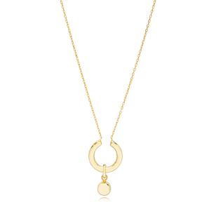 Round Hollow with Ball Charm Pendant Necklace Wholesale 925 Sterling Silver Jewelry