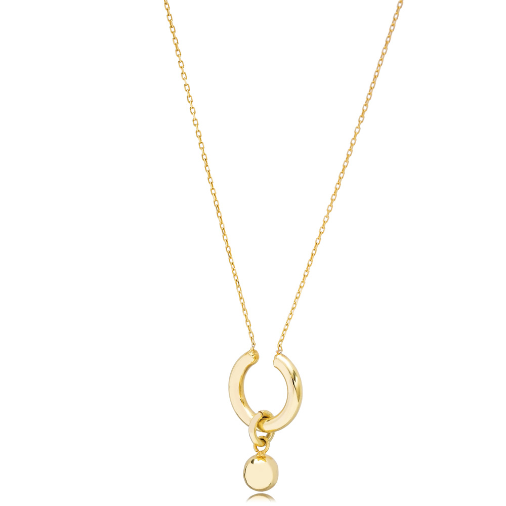 Round Hollow with Ball Charm Pendant Necklace Wholesale 925 Sterling Silver Jewelry