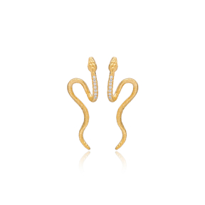 Minimalist Trendy Snake Design Stud Earrings Wholesale 925 Sterling Silver Jewelry