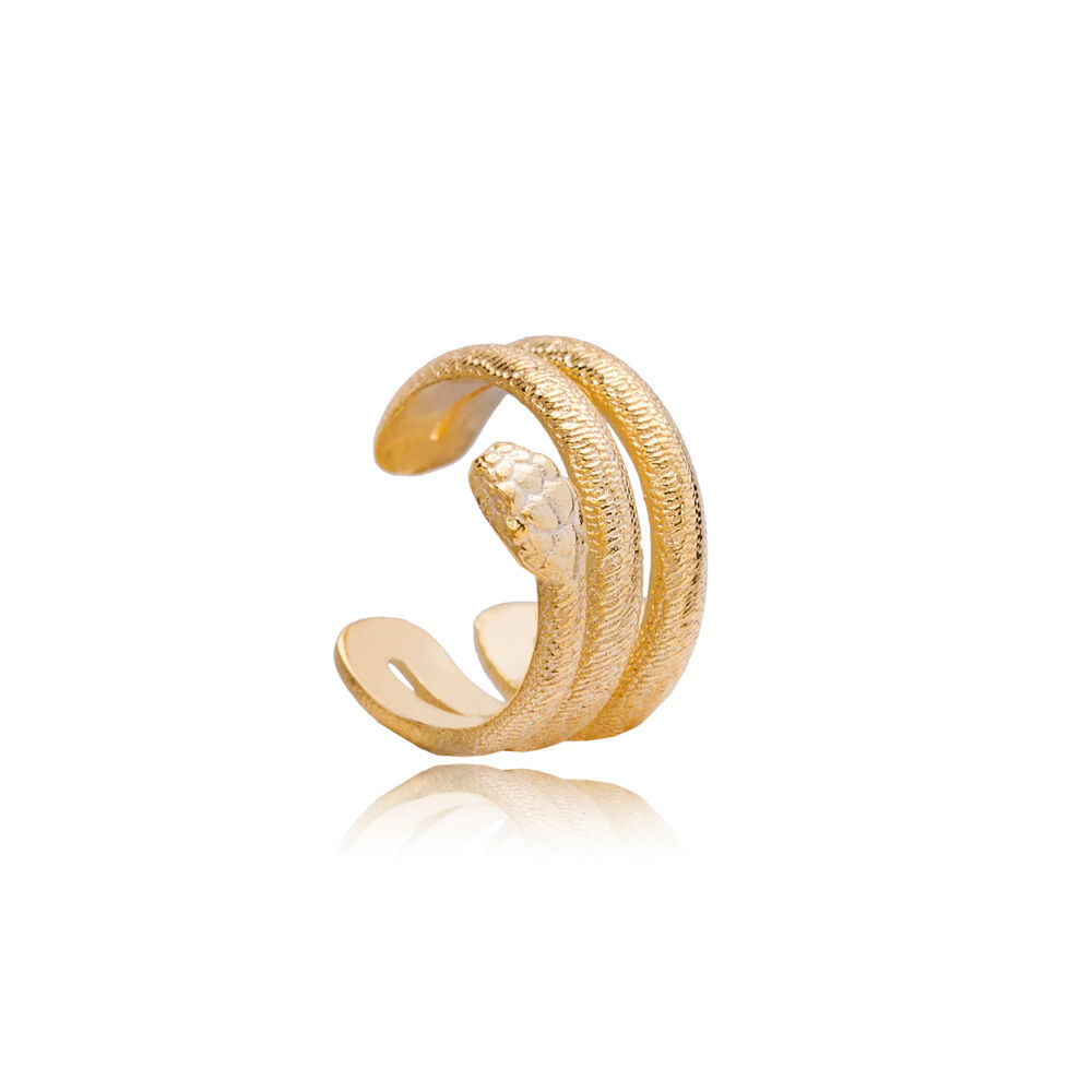 Trendy Snake Shape Cartilage Earring Wholesale Turkish 925 Sterling Silver Jewelry