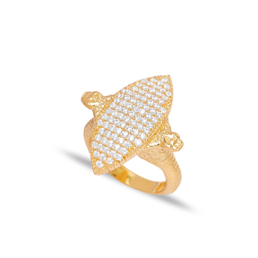 Zircon Snake Design Ring Wholesale 925 Sterling Silver Jewelry