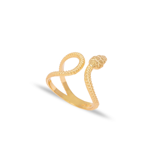 Snake Shaped Adjustable Ring Turkish Wholesale 925 Sterling Silver Jewelry