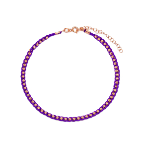 Purple Knitting Anklet Wholesale Handmade 925 Sterling Silver Jewellery