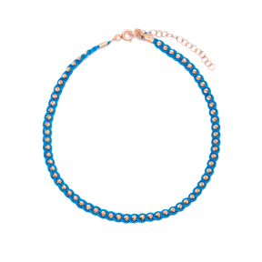 Turquoise  Knitting Anklet Wholesale Handmade 925 Sterling Silver Jewellery