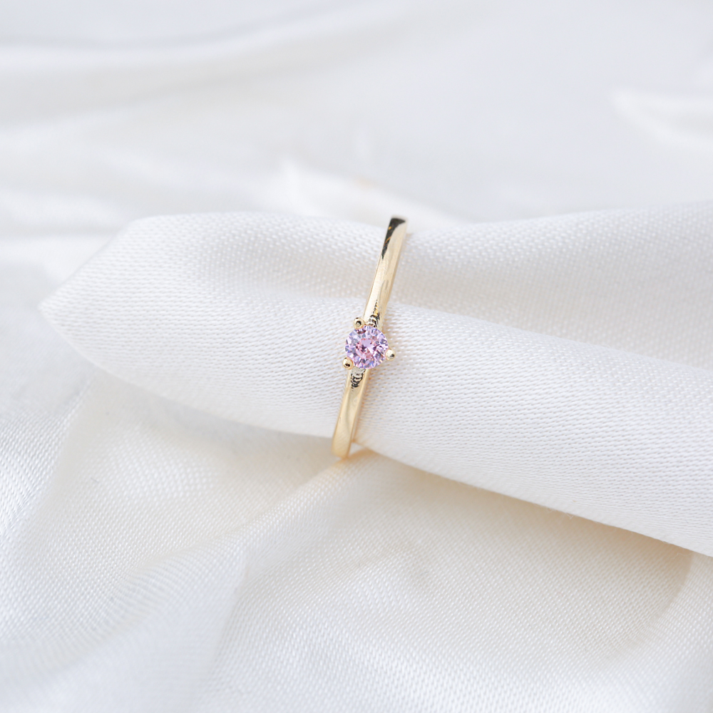Dainty Pink Zircon Stone Cluster Ring Wholesale 925 Sterling Silver Jewelry