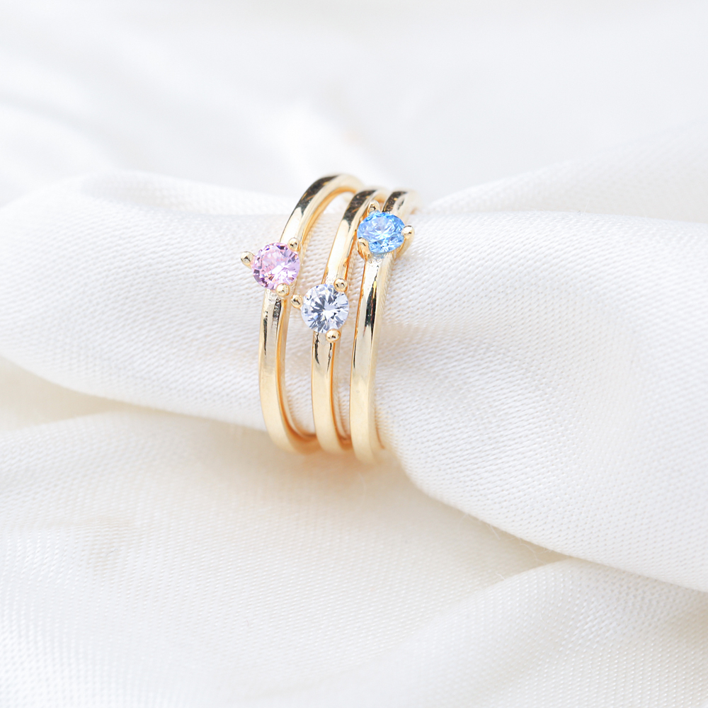 Dainty Pink Zircon Stone Cluster Ring Wholesale 925 Sterling Silver Jewelry