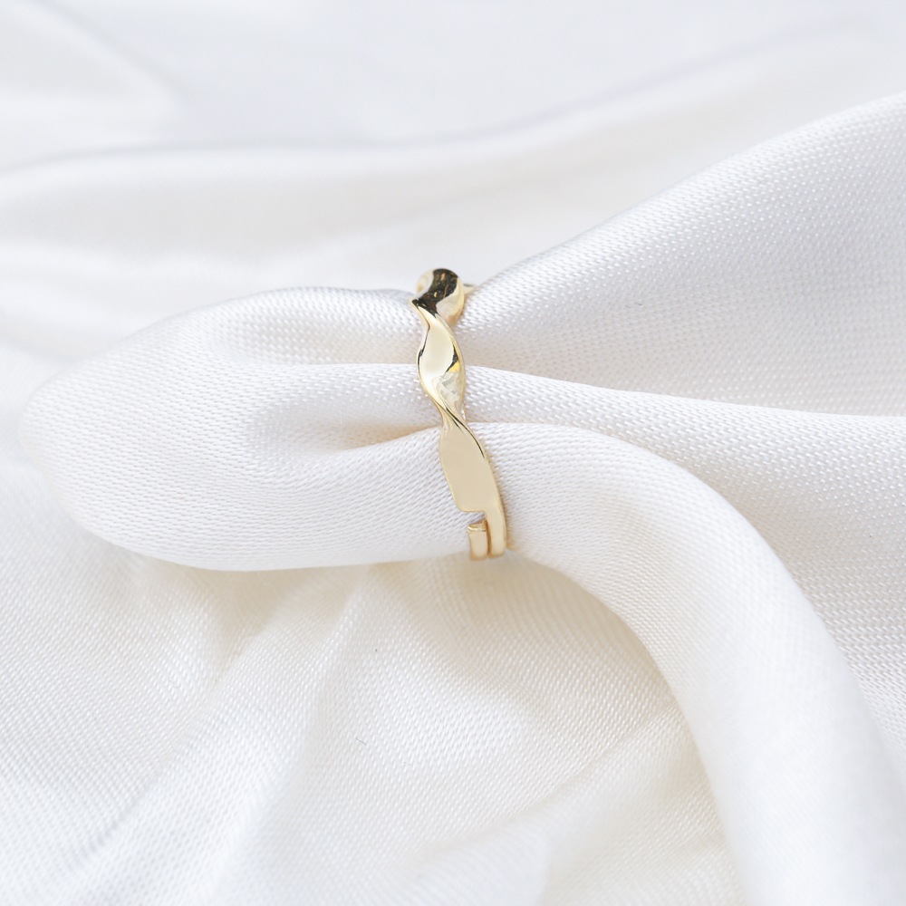 Trendy Wave Design Adjustable Ring Turkish Wholesale 925 Sterling Silver Jewelry