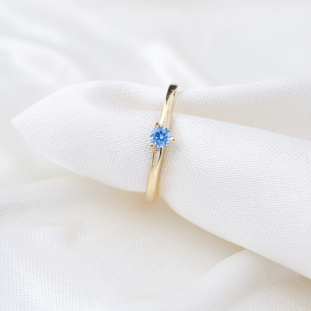 Dainty Aquamarine Zircon Stone Cluster Ring Wholesale 925 Sterling Silver Jewelry