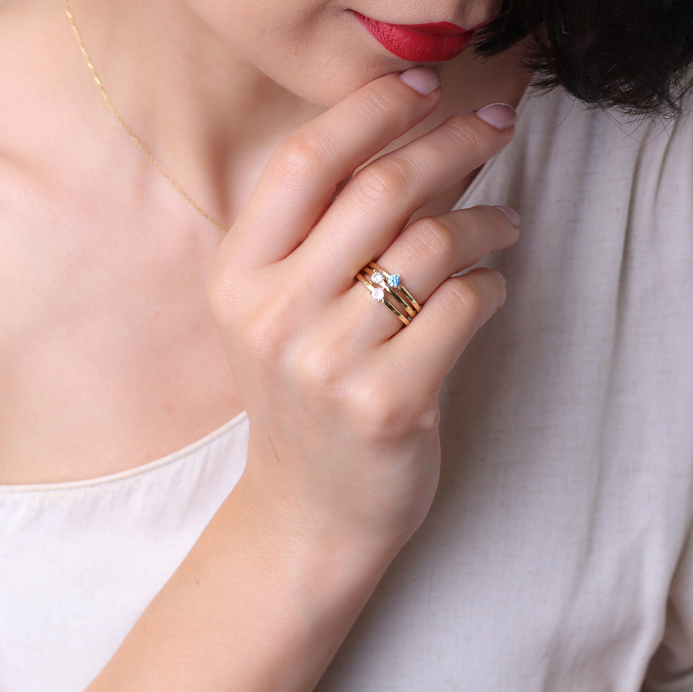 Dainty Zircon Stone Cluster Ring Wholesale 925 Sterling Silver Jewelry