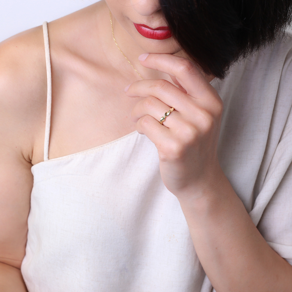 Trendy Wave Design Adjustable Ring Turkish Wholesale 925 Sterling Silver Jewelry