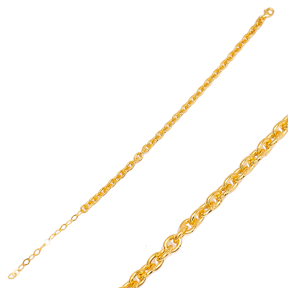 Trendy Link Chain Plain Bracelet Wholesale Turkish 925 Sterling Silver Jewelry