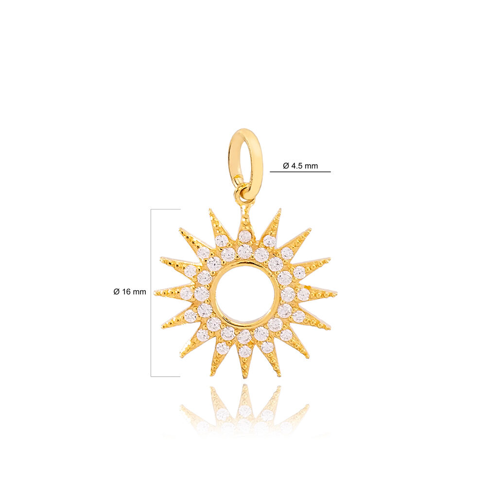 Sun Necklace Dangle Charm Handmade 925 Theia Silver Wholesale Turkish Jewelry