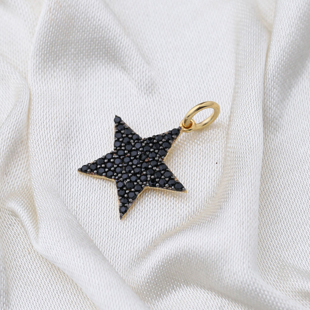 Black Star Necklace Charm 925 Sterling Silver  Handmade Wholesale Turkish  Jewelry